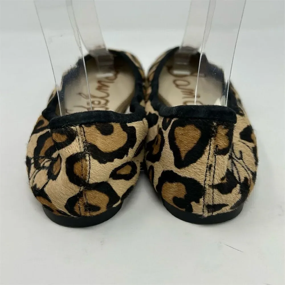 Sam Edelman Women's Leopard Print Leather Ballet Flats Size 6.5 Chic Casual